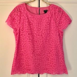 J. Crew Pink Lace Top